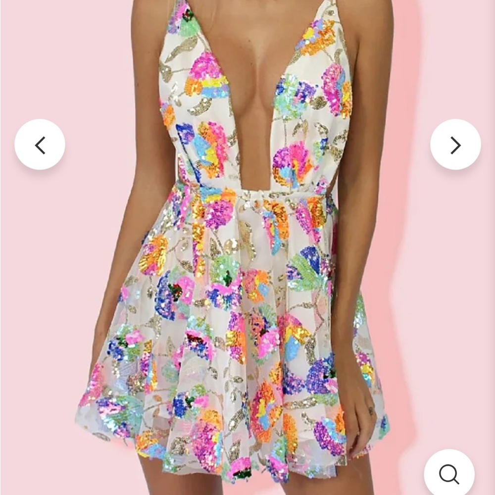 Multi Color Sequin Dress Taylor Swift Eras Concert Pink Blue Orange Rainbow